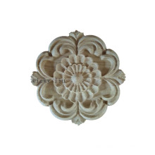 Round Furniture decoration carving flowers wood onlays